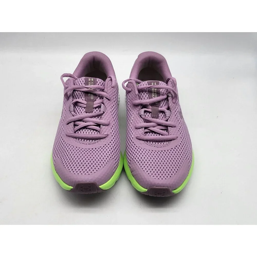 Under Armour Charged Pursuit 2 Youth 5.5Y Purple Green‎ Mesh Running Shoes NWOB